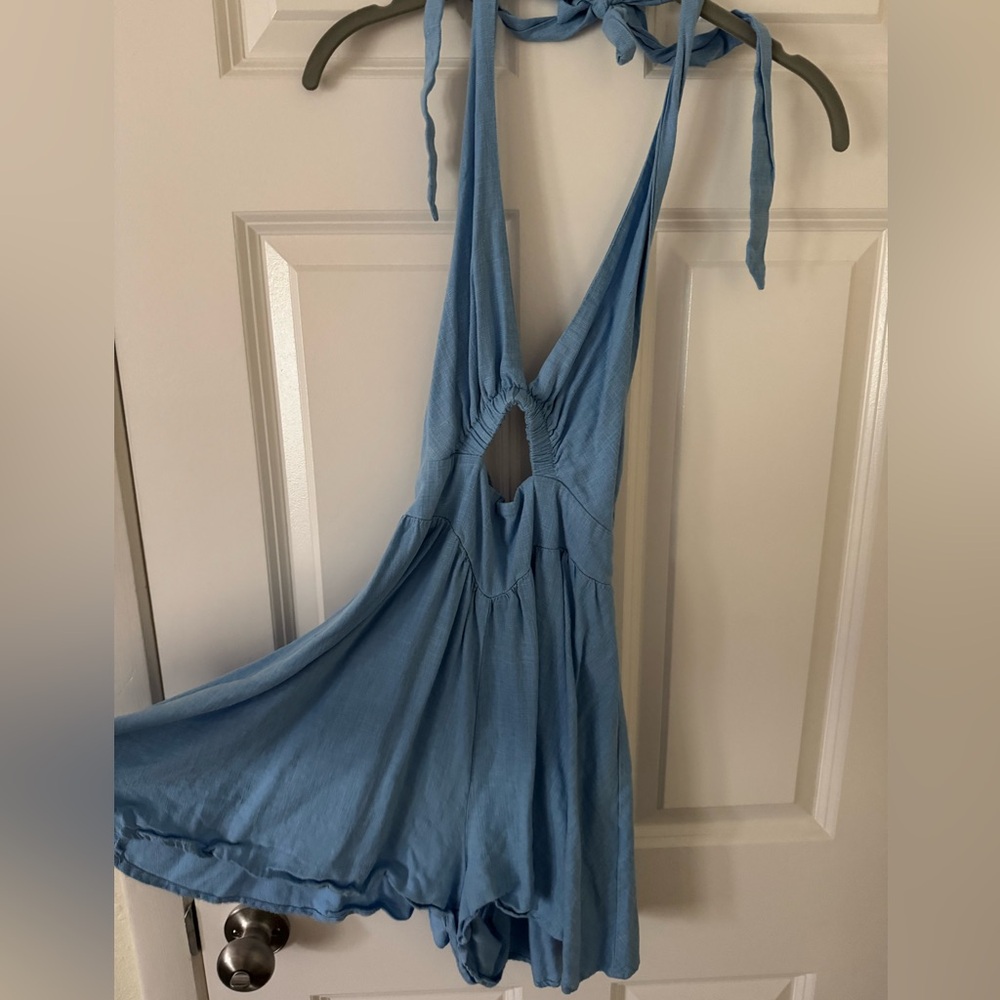 Hello Molly Light Blue Romper